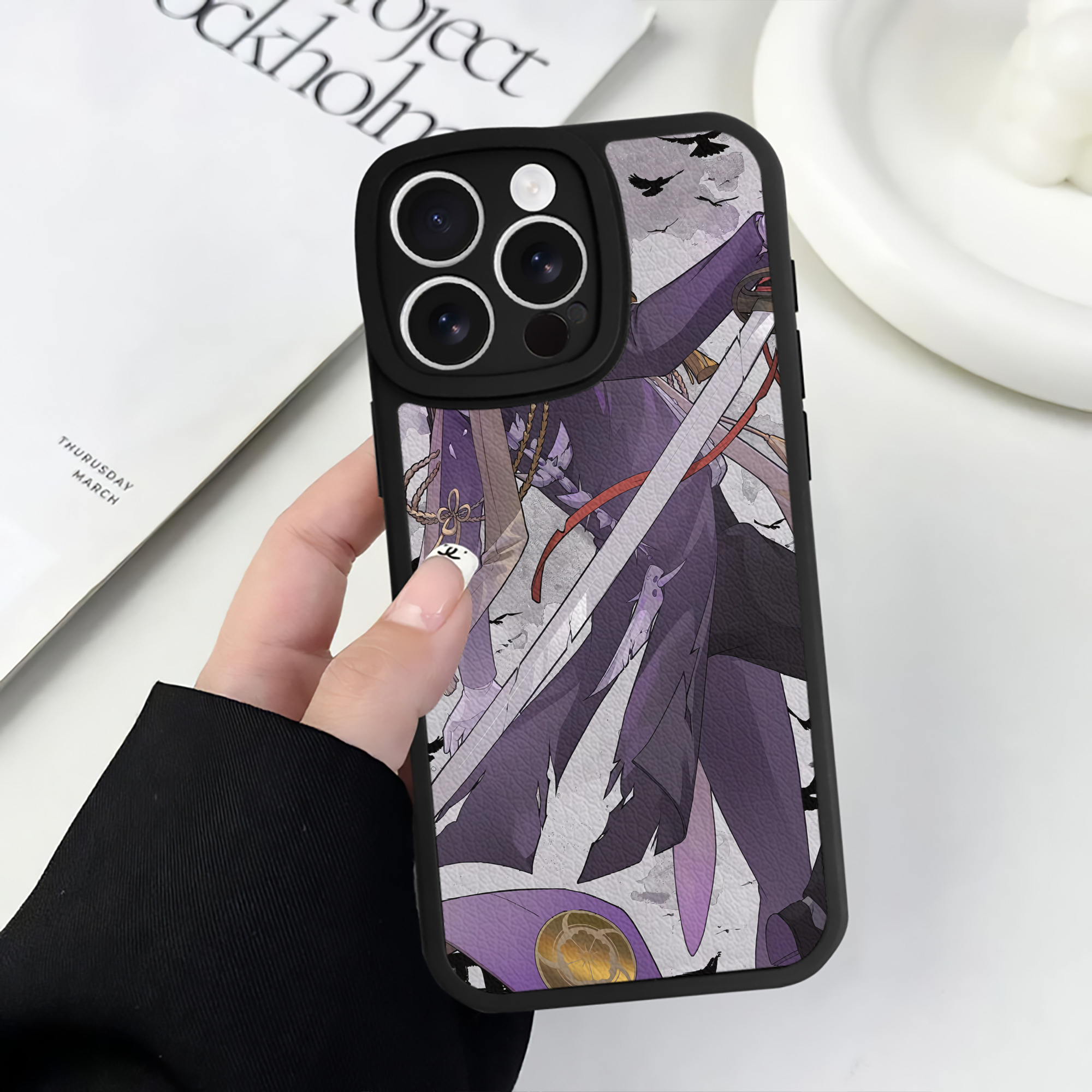 （画像用） 刀剣乱舞 Touken Ranbu 【iPhone 16シリーズ対応】シリコンスマホケース（レザー調） 材質：シリコン